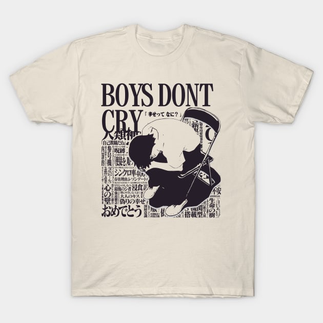 Neon Genesis Evangelion Shinji Ikari Boys Dont Cry T-Shirt by Mrmera